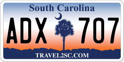 SC license plate ADX707