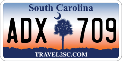 SC license plate ADX709