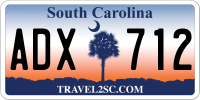 SC license plate ADX712