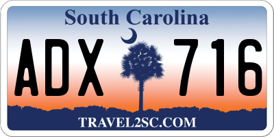 SC license plate ADX716