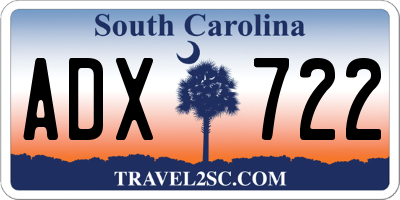 SC license plate ADX722