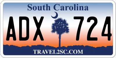 SC license plate ADX724