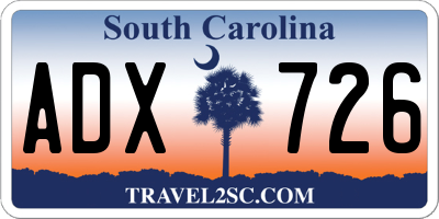 SC license plate ADX726