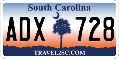 SC license plate ADX728