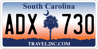 SC license plate ADX730