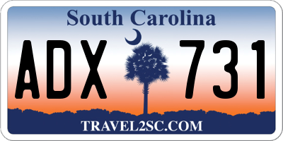 SC license plate ADX731
