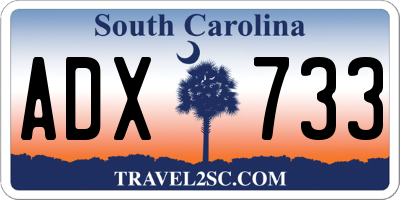 SC license plate ADX733