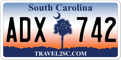 SC license plate ADX742