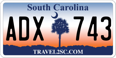 SC license plate ADX743
