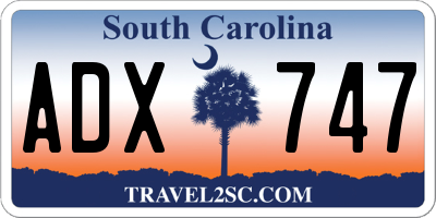SC license plate ADX747