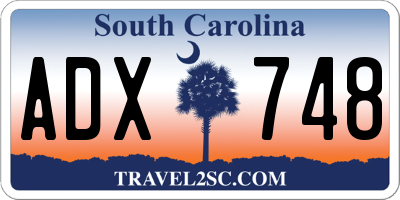 SC license plate ADX748