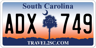 SC license plate ADX749