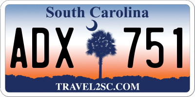 SC license plate ADX751