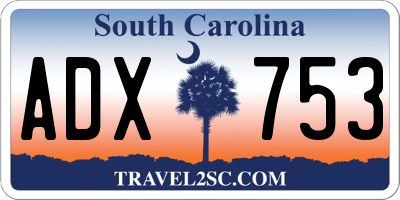 SC license plate ADX753