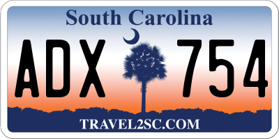 SC license plate ADX754