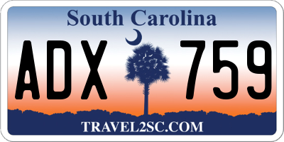 SC license plate ADX759
