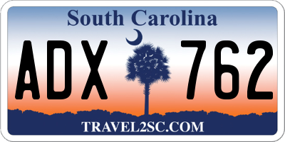 SC license plate ADX762