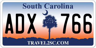 SC license plate ADX766