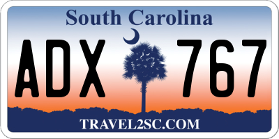 SC license plate ADX767