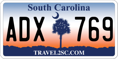 SC license plate ADX769