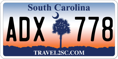SC license plate ADX778