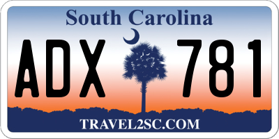 SC license plate ADX781