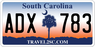 SC license plate ADX783