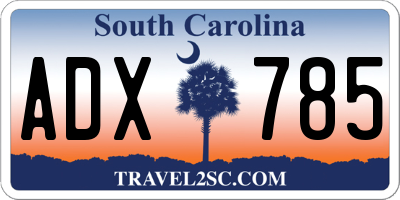 SC license plate ADX785