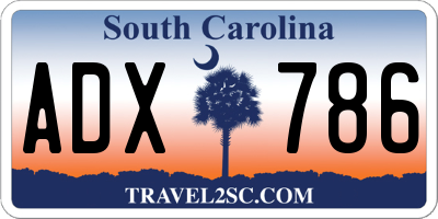SC license plate ADX786