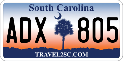 SC license plate ADX805