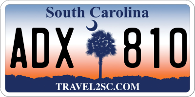 SC license plate ADX810