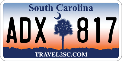 SC license plate ADX817