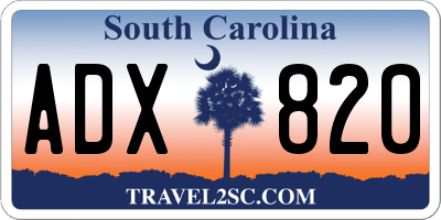 SC license plate ADX820