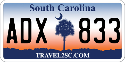 SC license plate ADX833
