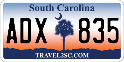 SC license plate ADX835