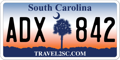 SC license plate ADX842