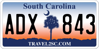 SC license plate ADX843