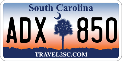 SC license plate ADX850