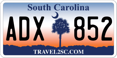 SC license plate ADX852