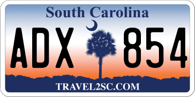 SC license plate ADX854