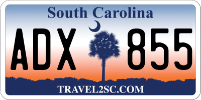 SC license plate ADX855