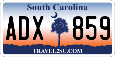 SC license plate ADX859
