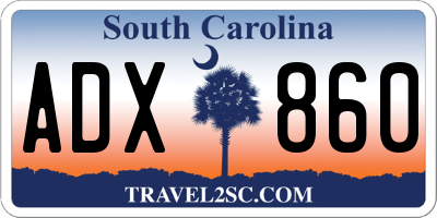 SC license plate ADX860