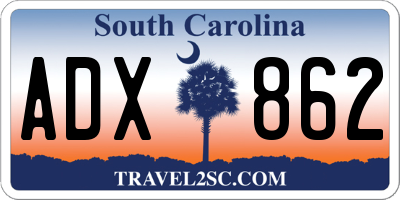 SC license plate ADX862