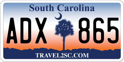 SC license plate ADX865