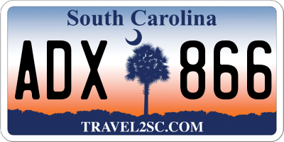 SC license plate ADX866