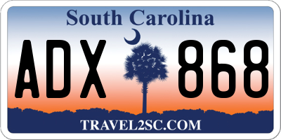 SC license plate ADX868