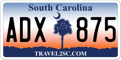 SC license plate ADX875