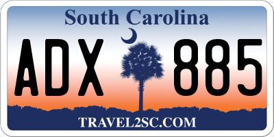 SC license plate ADX885