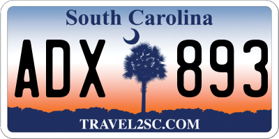 SC license plate ADX893